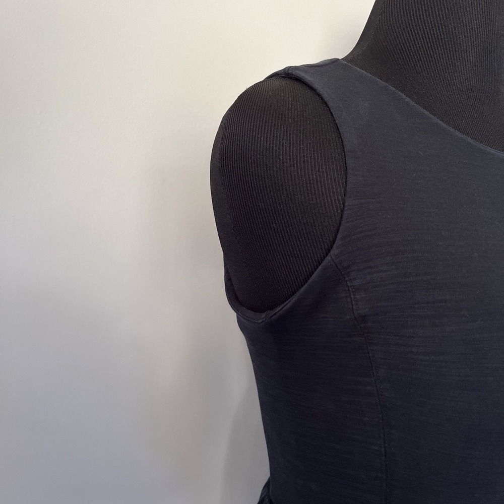 Madewell Size S Black‎ Spacedye Cotton Blend Sleeveless Midi Dress Whimsigoth - Picture 7 of 12